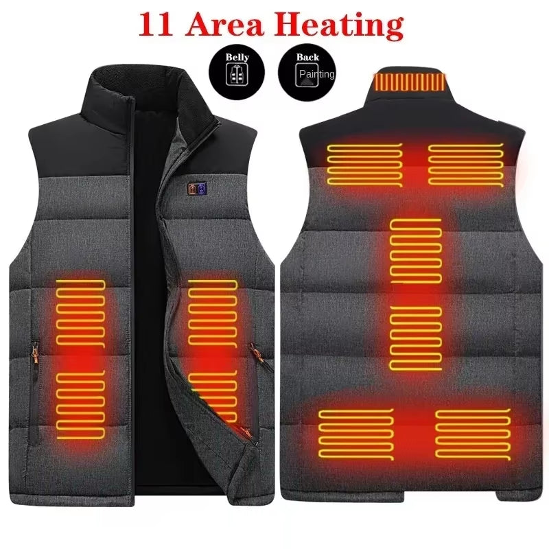 11 Zones Electric Heated Vest Samrt Temperature Control Graphene Men Women Clothe Intelligent Heating Thermal Korea Style