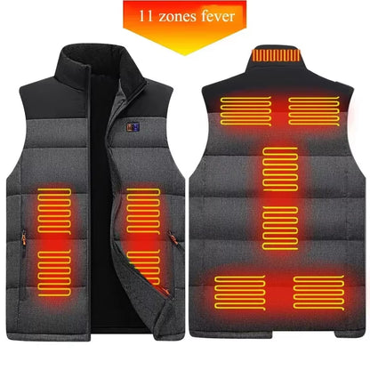 11 Zones Electric Heated Vest Samrt Temperature Control Graphene Men Women Clothe Intelligent Heating Thermal Korea Style